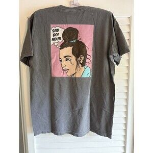 Emma Chamberlain Sad Boi Graphic Tee Shirt Adult Size Medium Gray cotton Merch